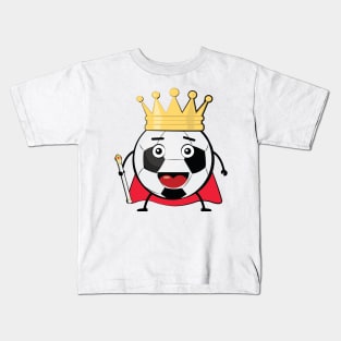 Football Sport King - Funny Ball Character Illustration Kids T-Shirt